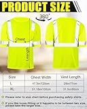 JaGely 6 Pcs Safety Reflective Shirts Short Sleeve Bulk Hi Vis T-shirt High Visibility Construction Work Shirts with Pocket(X-Large)