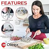 Oleex ‘All-Dough’ Pastry Cutter Set. 5 Wheel Dough Cutter and Dual Fluted Ravioli Cutter Wheel/Pizza Cutter Wheel! Versatile Brownie Cutter, Pasta Maker, Noodle Cutter, Stainless Steel Pizza Slicer