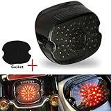 MZS Motorcycle Tail Light, LED Turn Signal Integrated Brake Taillight Low Profile Smoke Compatible with Sportster Softail Dyna Road King Electra Glide Street Bob Fatboy Touring Super