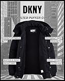 DKNY Boys' Winter Jacket - Insulated Quilted Puffer Parka Coat, Sherpa Lined Hood - Heavyweight Ski Jacket for Boys (4-20), Size 14-16, Black