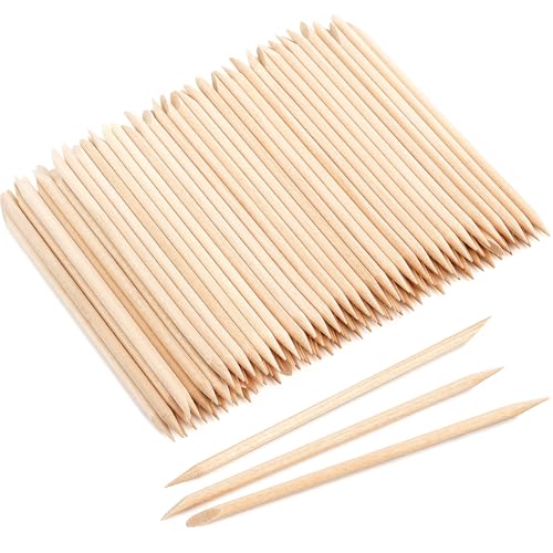 EWVVSS 600 Pcs 4.5 Inch Orange Sticks for Nails Double Sided Multi-Use Wooden Cuticle Pusher Sticks Manicure Pedicure Tool Cuticle Sticks or Eyebrow Waxing Sticks for Facial Hair Removal