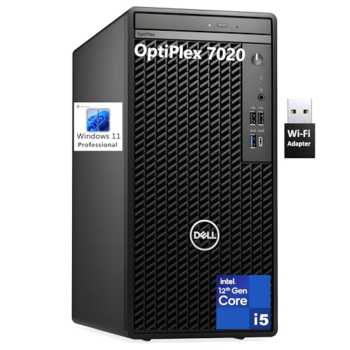 Dell OptiPlex 7020 Desktop Computer, 7000 Tower Dekstop PC, Intel Hexa-Core i5-12500 (Beat i7-11700), 32GB DDR5 RAM, 1TB PCIe SSD, DVDRW, USB WiFi Adapter, RJ-45, HDMI, DisplayPort, Windows 11 Pro