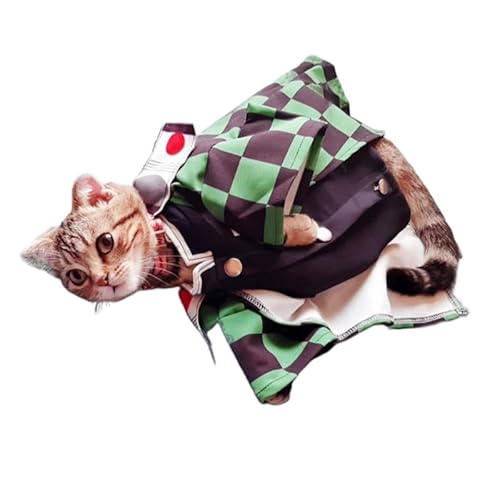 ChoChoCho Anime Costume for Dogs & Cats Small Medium Large, Japanese-Style Pet Costumes, Ideal for Halloween and Cosplay (S/M, Tanjiro)