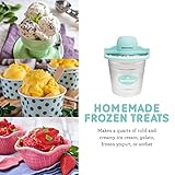 Elite Gourmet EIM-308L 4 Qt. Electric Motorized Maker Ice & Rock Salt, 4Qt. Freezing Canister, Creamy Ice Cream, Gelato, Frozen Yogurt, or Sorbet, Recipe Booklet, 4 Quart, Mint