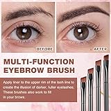 300 Pcs Disposable Eye Brow Brush Multifunction Eyebrow Cosmetic Brushes for Eyebrows Portable Angled Professional Brow Tint Esthetician Supplies Bulk(Black)