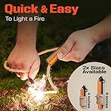 Fire Starter Survival Tool - All-in-One Patented Flint and Steel Fire Starter Kit - Ferro Rod Fire Starter with 36" Waterproof Tinder Wick Rope and Steel Fire Striker | Prepared4X