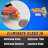 FlexiSnake Drain Weasel Sink Snake Hair Clog Remover Tool, Pipe, Bathroom, Bathtub Cleaner, 18-inch, Made in the USA, 5 Wands and Removable Handle