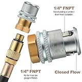 Air Chuck for Tires, Anti Leakage Lock on Air Chuck 1/4'' FNPT Locking Tire Inflator Chuck Quick Connector Lock Air Chuck Heavy Duty Brass Tire Chuck Closed Flow for Air Compressor (4 Pack)