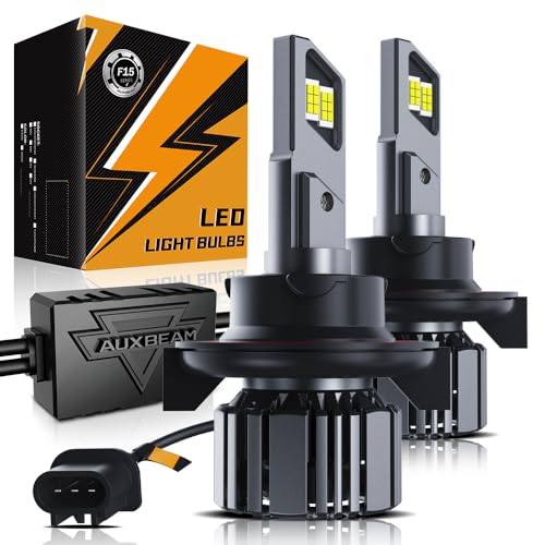 Auxbeam H13 9008 Fog Light, F15 Series H13 Powersports, 20000LM 600% Brighter 6500K 9008 Light for UTV ATV Offroad Vehicles