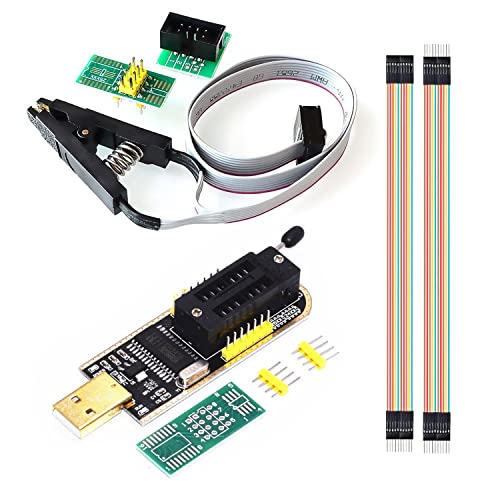 WWZMDIB CH341A Chip EEPROM BIOS Programmer + SOIC8 SOP8 Clip + SOP8 SOP16 Conversion Plate for 24 25 Flash