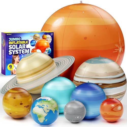 Inflatable Solar System Planets for Kids - Science Toys - Boys Room Decor Ceiling - Space Gifts - Outer Space Themed Party Decorations - Astronomy Gifts for Kids Ages 5-7, 6-8, 8-12 Years Classroom