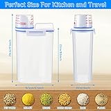 6 Pieces Rice Storage Barrel Cereal Containers Dispenser Clear Kitchen Storage Bin with Pour Airtight Plastic Rice Holder Saver with Seal Buckles Measuring Cup for Cooker Flour, 2.5 L