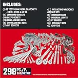 CRAFTSMAN Mechanics Tool Set, 298 Piece Hand Tool and Socket Set SAE/Metric (CMMT12139)