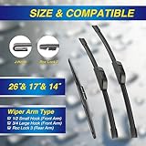 5 PLUS® Silicone Windshield Wipers Replacement for 2015-2019 SUBARU Outback 2014-2018 SUBARU Forester Wiper Blades(Set of 3),Automotive Replacement Windshield Wiper Blades For My Car-26"/17"/14"