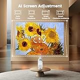 [AI Screen Adjust/Dolby Audio] Projector with WiFi6 and 2-Way Bluetooth, 20W Speakers, 1080P Home Theater Movie Proyector, Auto Focus&Keystone, iWIMIUS Flagship for Indoor&Outdoor (White, Standard)