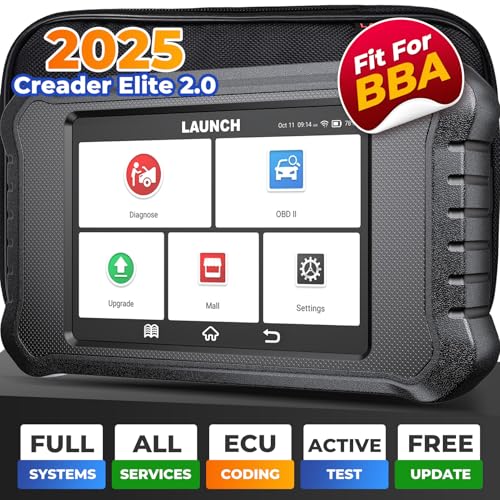 LAUNCH X431 Creader Elite 2.0 BBA OBD2 Car Scanner for BMW/Mercedes-Benz/VW/Audi/Maybach/Mini/RollsRoyce, Full System Bidirectional Scan Tool, ECU Coding, Full Reset Services, Lifetime Free Update