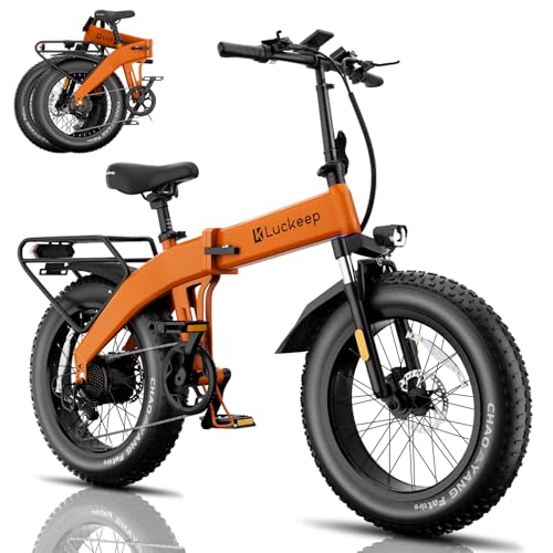 Luckeep Folding Electric Bike for Adults 1200W Peak Motor 28MPH 60 Miles 48V 720WH Battery 20 * 4 Inch Fat Tire E-Bike Foldable Ebikes for Adults Electric Bicycles with Anti-Theft Alarm and UL 2849