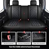 MIROZO Seat Covers Full Set,Waterproof Faux Leather Seat Covers Automotive Seat Covers Car Seat Protector for SUV Pick-up Truck Sedan,Anti-Slip Driver Seat Cover Universal Fit (Black and Blue)