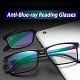 LUFF Reading Glasses blue light blocking 4 Pairs Folding spring hinge Readers Women Men