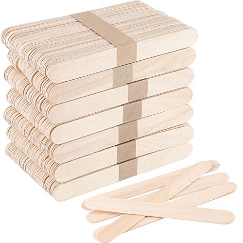 ZOENHOU 2000 PCS 6 Inch Natural Jumbo Popsicle Sticks, Multi-Purpose Food Grade Wood Lollipop Sticks, Wooden Ice Cream Popsicle Craft Sticks for Craft Homemade DIY Crafting Supplies