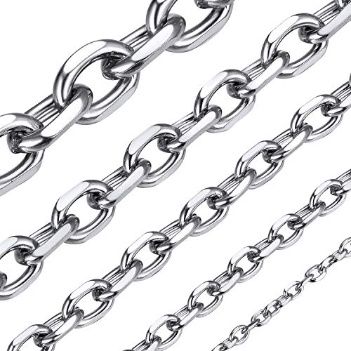 Stainless Steel Cable Chain Necklace for Men, Rolo Cable Chain Cable Mens Chains Hip Hop Jewelry Gift 12mm 18"