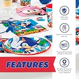 Sonic Birthday Party Decorations for 16 | Balloons, Banner, Tablecloth, Plates, Napkins, Button | Sonic Party Decorations | Officially Licensed