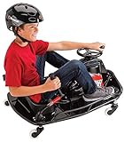 Razor Crazy Cart DLX - 24V Electric Drfting Go Kart - Enhanced Drift Bar, Brodie Knob Steering, Variable Speed, Up to 12 mph,Black/Red