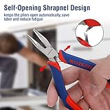 WORKPRO 6-piece Mini Pliers Set - Needle Nose, Diagonal, Long Nose, Bent Nose, End Cutting and Linesman, for Making Crafts, Repairing Electronic Devices, with Pouch