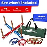 Elite Sportz Ring Toss Games for Kids - Indoor Holiday Fun or Outdoor Yard Game for Adults & Family - Easy to Set Up w/Compact Carry - Backyard Toys, Gifts for Boys and Girls