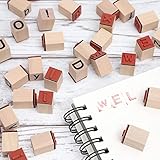 Juvale 60-Piece Wood Alphabet Stamp Set, Upper and Lowercase Letters with Symbols, Rubber Stamps, DIY Projects, Arts and Crafts, Scrapbooking, Classroom, Games