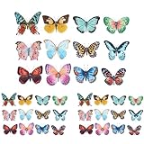 36 Pcs Watercolor Butterfly 3D Wall Stickers Butterflies Room Home Decoration Self-Adhesive Mural for Wedding DIY Decor Decals