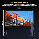 KODAK 150” Dual Projector Screen W/Stand - Fast Fold Gray Rear Projection Backdrop for Outdoor & Indoor Movies with Tripod, Outdoor Stability Kit, & Black Storage Carry Case