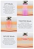 INIA Microcurrent Facial Device, 3-in-1 Facial Massager Red Light Therapy Beauty Device for Face and Neck Skin Rejuvenation Lifting, Tightening, Infusing, Effective Wrinkle and Puffiness Reduction