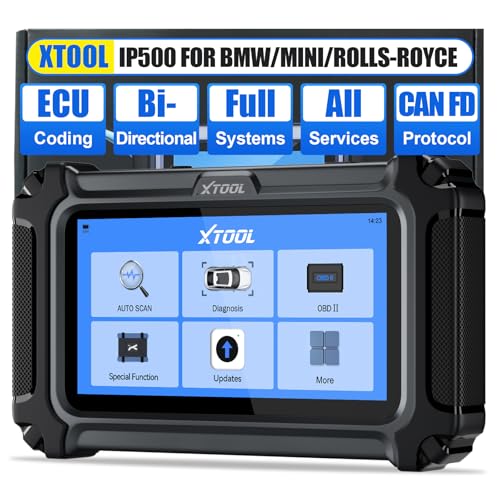 XTOOL IP500 for BMW OBD2 Scanner, Full Systems Bidirectional Scan Tool with ECU Coding, Battery Registration Tool for BMW/MiNi/RR, All Reset Services-(Injector Coding/BMS/ABS), Lifetime Free Update
