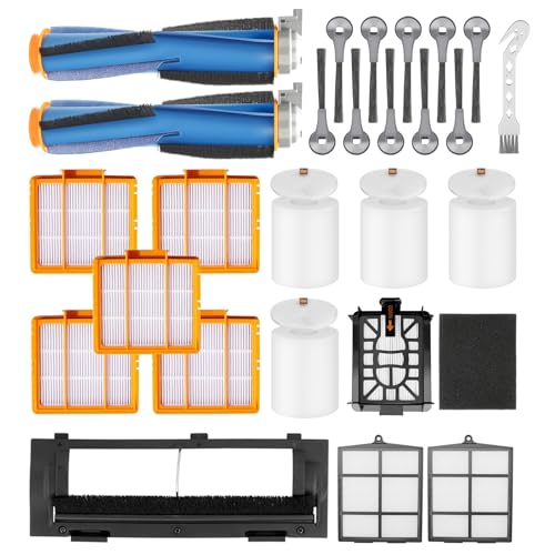 Replacement Parts For Shark AI AV2511AE AV2501S AV2610WA AV2501AE RV2502AE RV2610WA UR2500SR Ultra Robot Vacuum Cleaner Accessories Kit Main and Side Brush,Roller Brush Cover,HEPA Filter,Foam Filter
