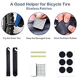 NDakter Bike Repair Kit for Flat Tire Repair, Bicycle Tool Kit Set with Pump Portable for Mountain Road Bike Emergency, Bike Bag with 16-in-1 Multitool & Lever Patch, Accessories for MTB, BMX Cycling