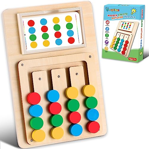 V-Opitos Color Matching Puzzle Toys, Montessori Brain Teasers Game for Kids Age 3, 4, 5, 6, 7 Years Old, Road Trip Toys for Boys & Girls, Handheld Games for Travel, Ideal Christmas, Birthday Gifts