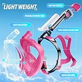 Greatever G2 Adults Kids Full Face Snorkel Mask 2 Pcs,Snorkeling Gear with Latest Dry Top System,Foldable 180 Degree Panoramic View,Safe Breathing,Anti-Leak&Anti-Fog Snorkeling Mask with Camera Mount