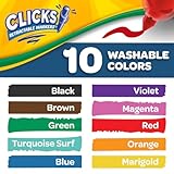 Crayola Clicks Retractable Tip Markers (10ct), Washable Art Marker Set, Coloring Markers for Kids, Gifts for Boys & Girls, 3+