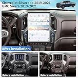 Car Radio Stereo for Chevrolet Silverado GMC Sierra 2019-2023 Replacement Head Unit 15.6 Inch Touch Screen Carplay Android Auto Tesla Style GPS Navigation Multimedia Play