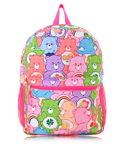 Fast Forward Care Bears Backpack for School - 16" Small Kids Bookbag Knapsack for Girls, Boys, Toddlers (Multicolor All Over Print)