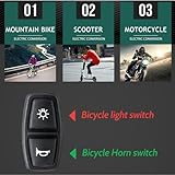 Universal Ebike Light and Horn Switch 2 in 1 Motorcycle Headlight Turn Switch Motorcycle Horn Turn ON/Off Control Switches for Electric Bike Scooter Light Switch Signal Button DK226