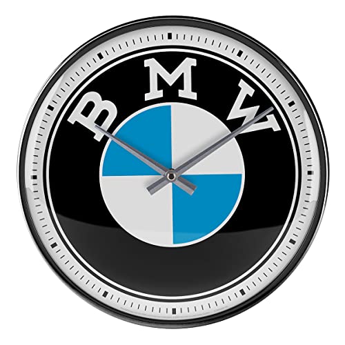 Nostalgic-Art Retro Wall Clock, 12.2", Official License Product (OLP), BMW – Logo – Gift idea for car Accessories Fans, Large Kitchen Decoration, Vintage Design