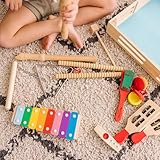 Melissa & Doug Deluxe Band Set with Wooden Musical Instruments & Storage Case