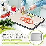 Cutting Board Double Sided, Titanium Cutting Boards for Kitchen, Double Sided Food Grade, Pure Titanium and Wheat Straw PP, Easy to Clean Large Size 16”×11”