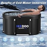 Upgrade XL 129 Gal Large Oval Ice Bath Tub for Athletes,Multiple Layered Portable Outdoor Cold Plunge Tub for Recovery,Cold Plunge for Family-Foldable Ice Baths for Home,Gyms,Indoor use