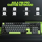 AULA F99 Pro Wireless Mechanical Keyboard with Knob,Tri-Mode BT5.0/USB-C/2.4GHz Hot Swappable Custom Keyboard,Pre-lubed Linear Switches,Gasket Structure,RGB Backlit Computer Gaming Keyboards