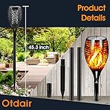 Otdair 96 LED Solar Lights Outdoor Upgraded 6 Pack, 43" Tall & Super Larger Size, Waterproof Solar Torch Light with Flickering Flame, 2200mAh Solar Tiki Torches Decoration Lights, for Path Yard Garden