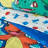 Northwest Pokemon Full Sized Bed in a Bag Set, Anime Bedding for Kids, Boys Girls Blankets, First Starters