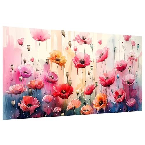 JOOZ Large Diamond Art Kits for Adults - 5D Flowers Diamond Painting Kits for Adults, DIY Full Drill Flowers Diamond Art Painting Kits for Beginners, Gem Art Kits for Home Wall Decor 27.5x15.7 Inch
